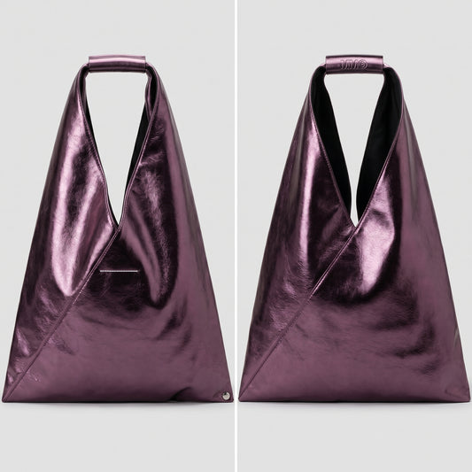 Metallic Purple Origami Tote Bag