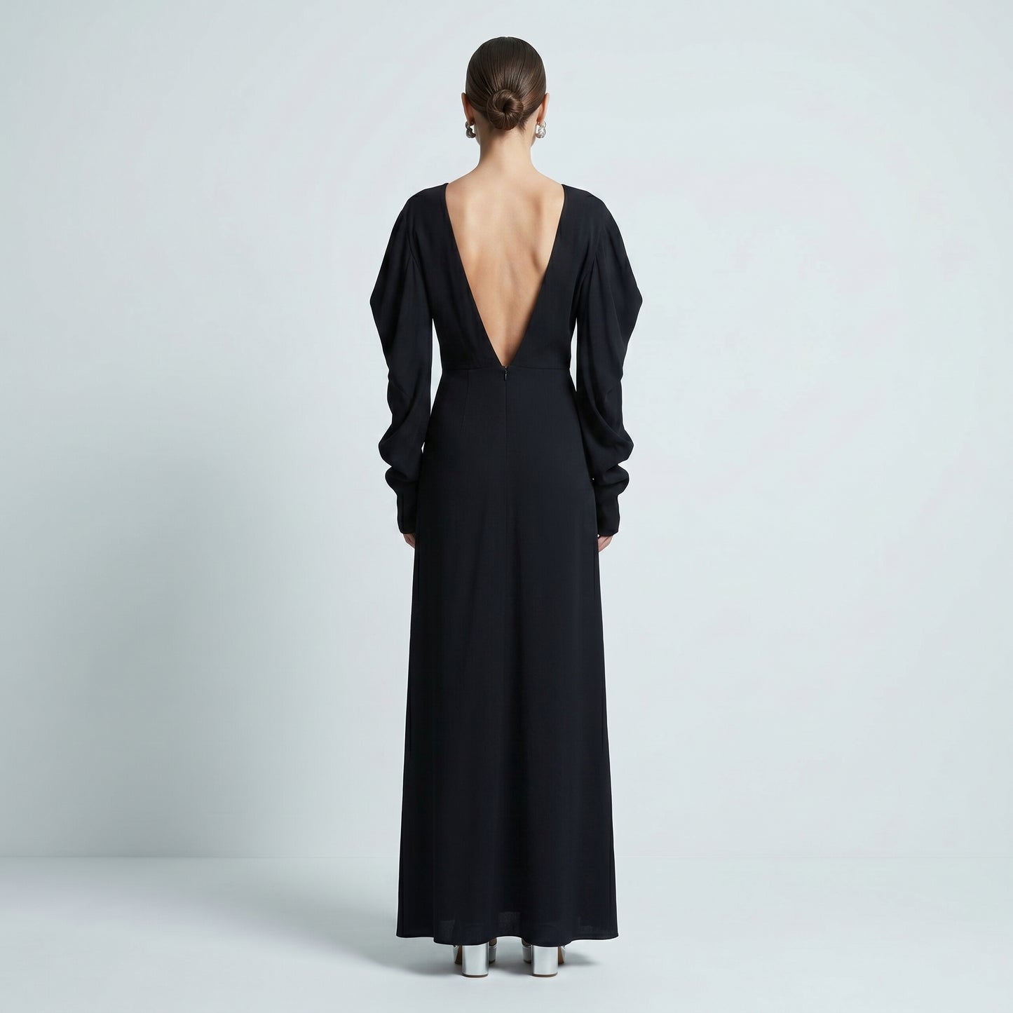 Elegant Cape Sleeve Maxi Dress