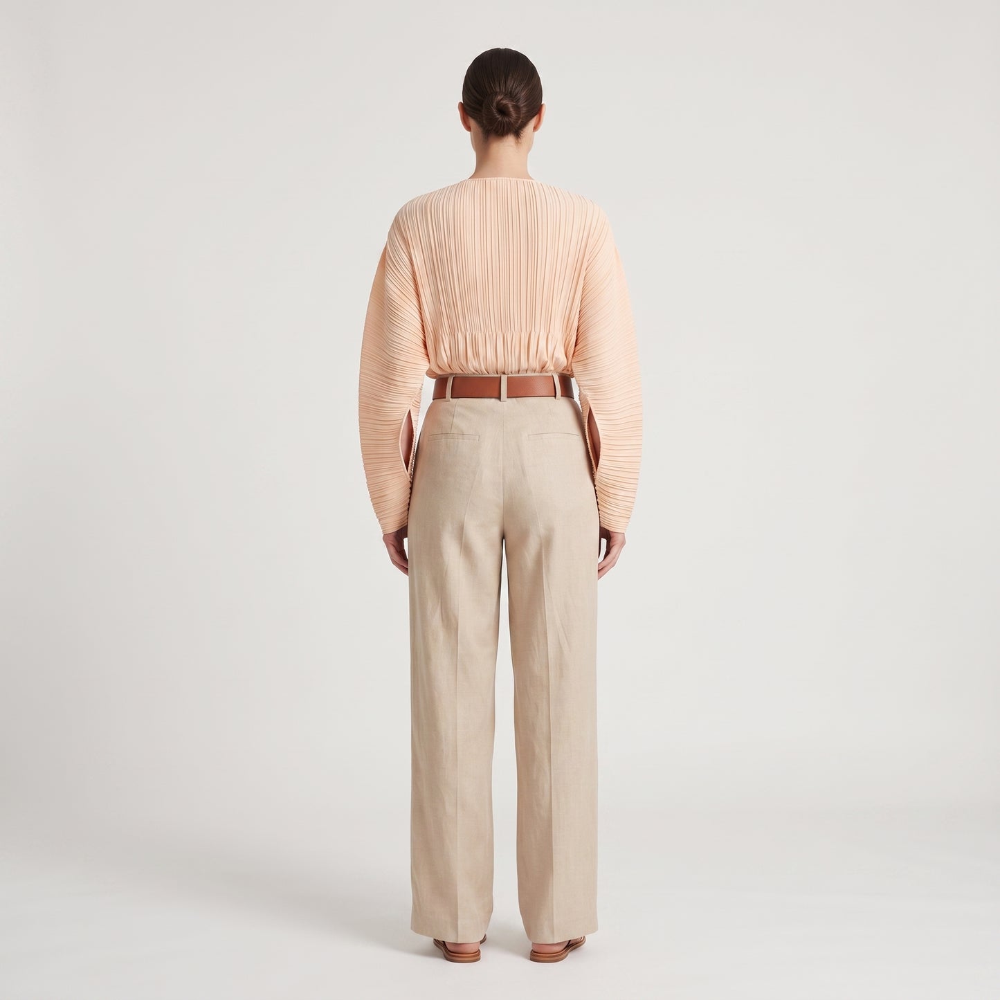 Pleated Soft Peach Blouse