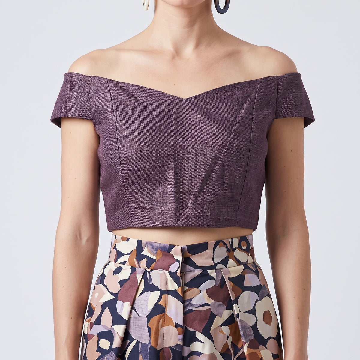 Off-Shoulder Structured Cropped Top
