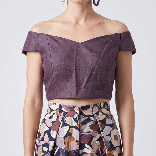 Off-Shoulder Structured Cropped Top