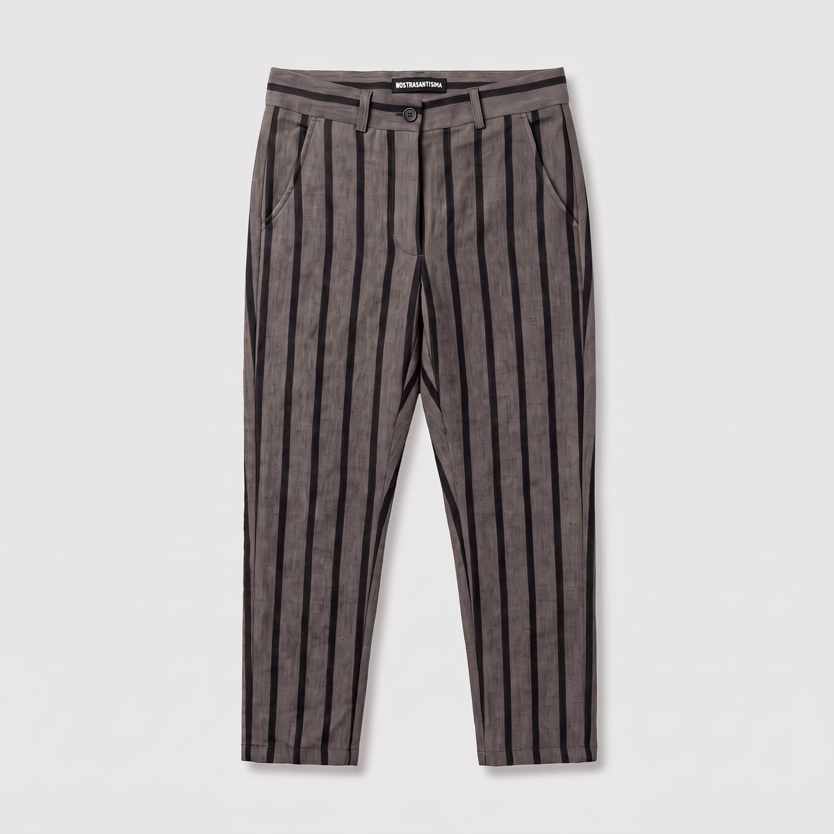 Tailored Striped Linen Trousers