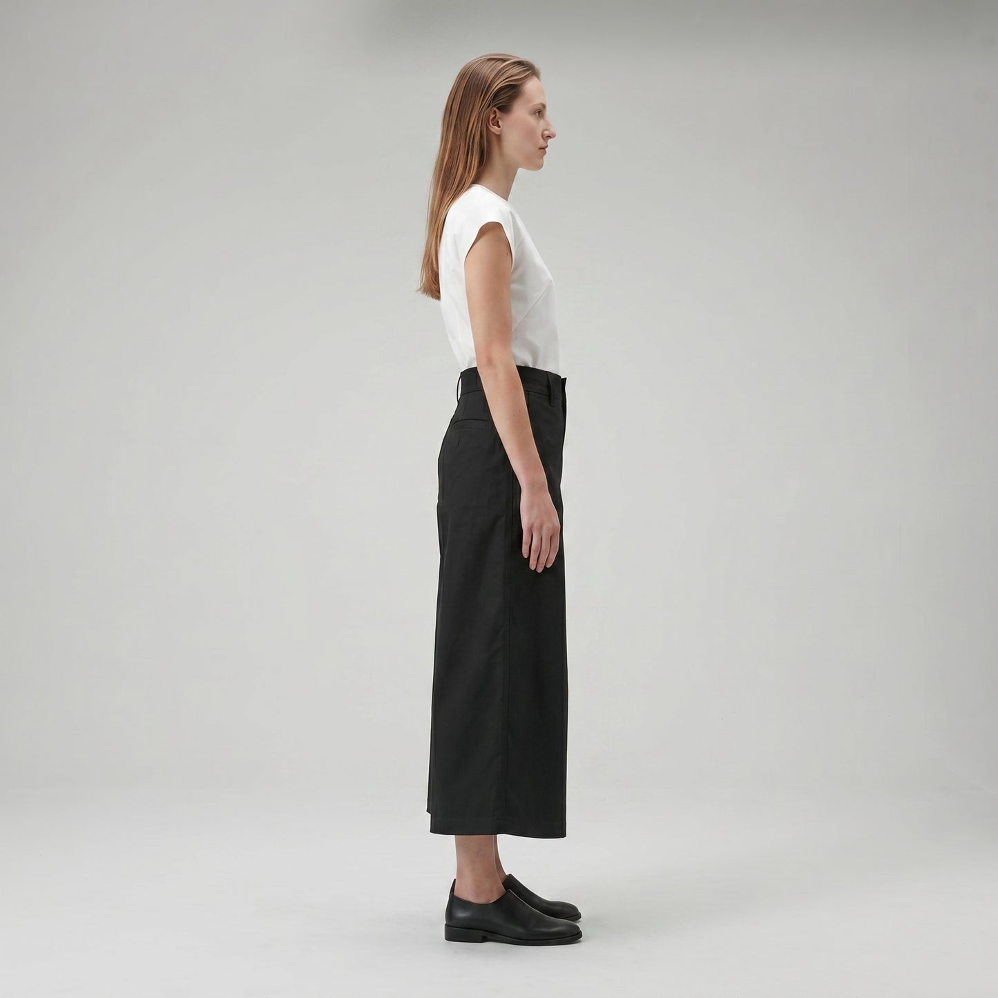 Structured High-Waisted Wide Trousers