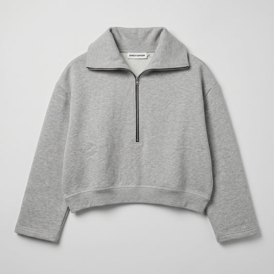 Quarter Zip Cotton Sweatshirt