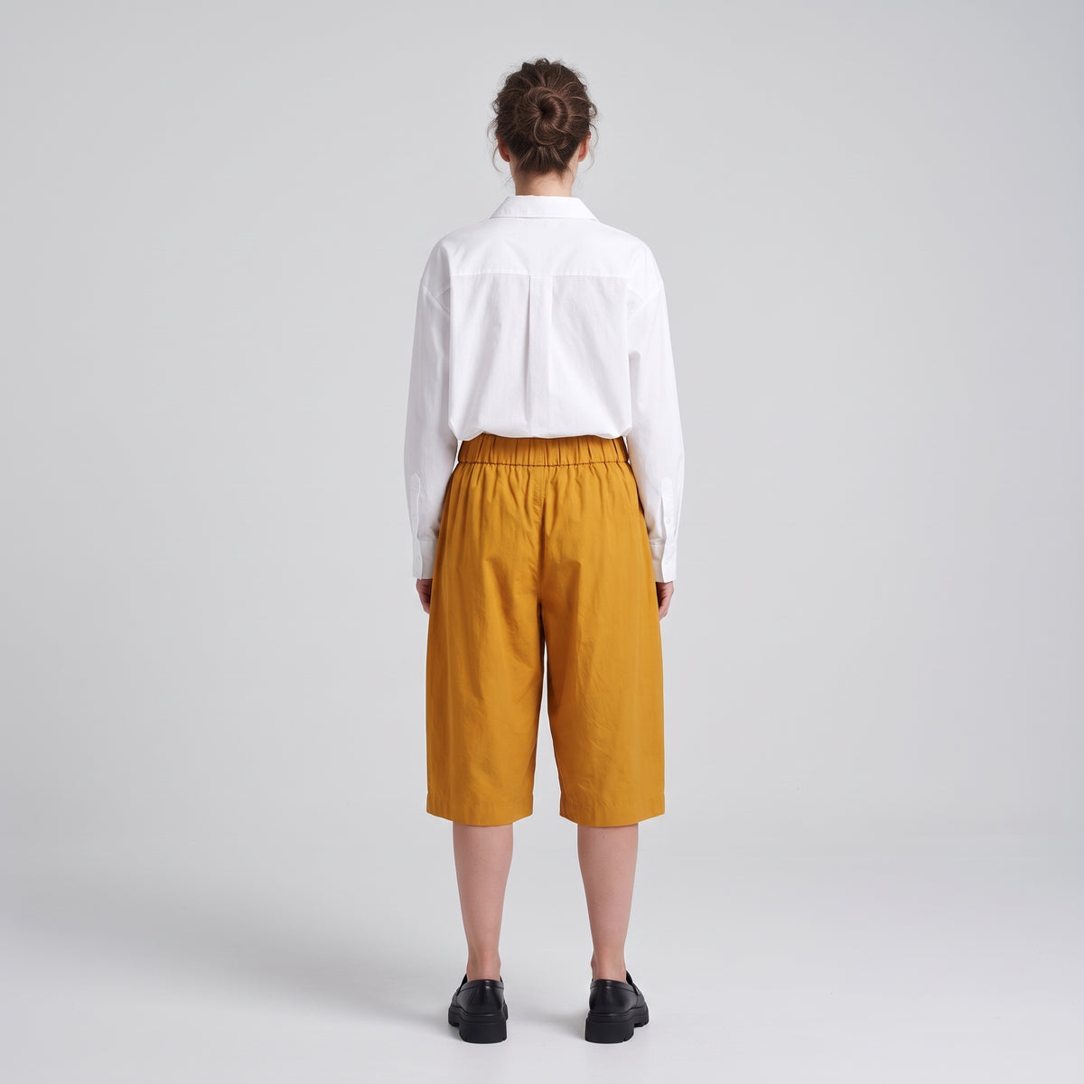 Relaxed Cotton Elastic Waist Shorts