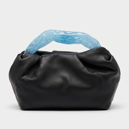 Sculptural Leather Handle Clutch