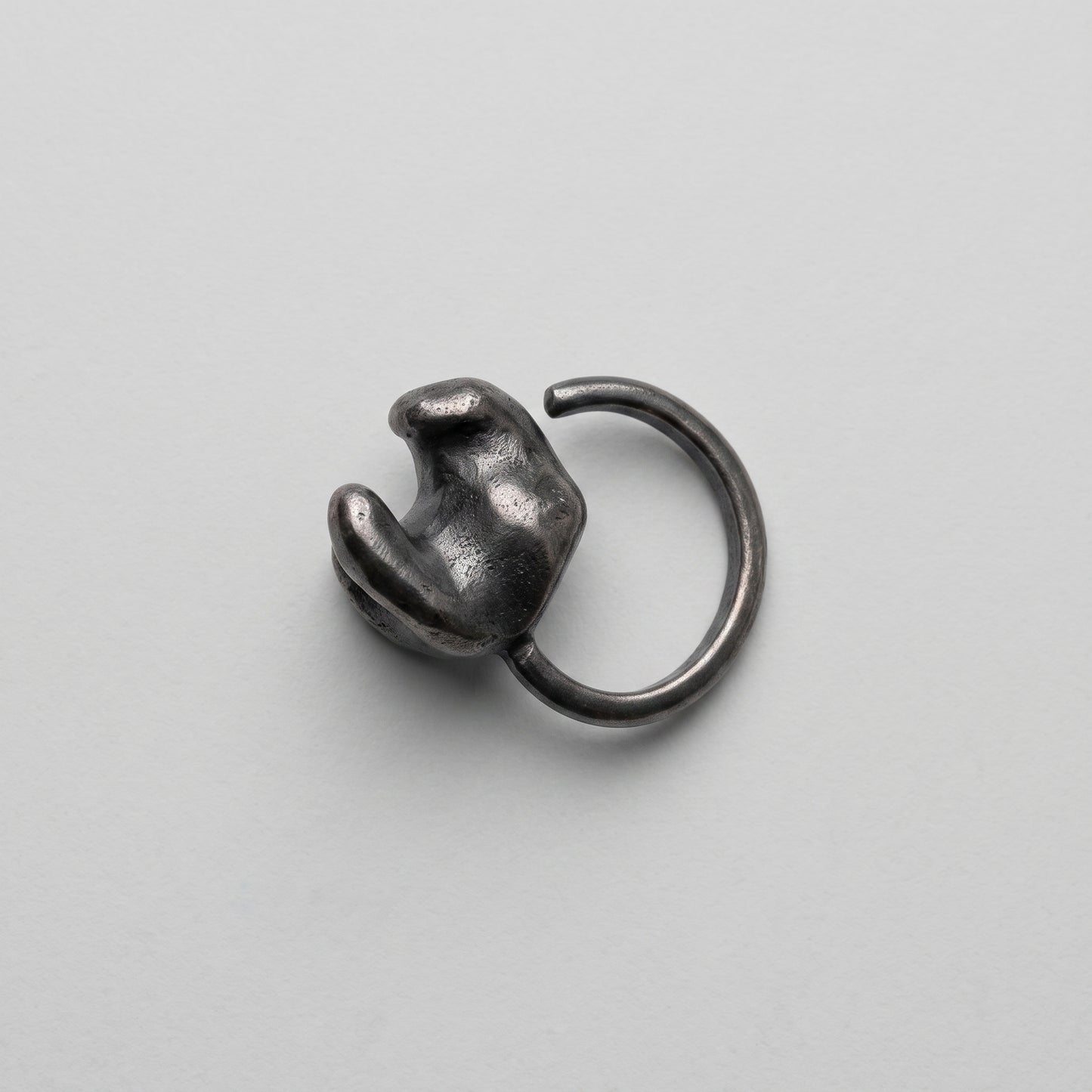 Sculptural Oxidized Silver Ring