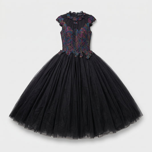 Embroidered Tulle Ball Gown