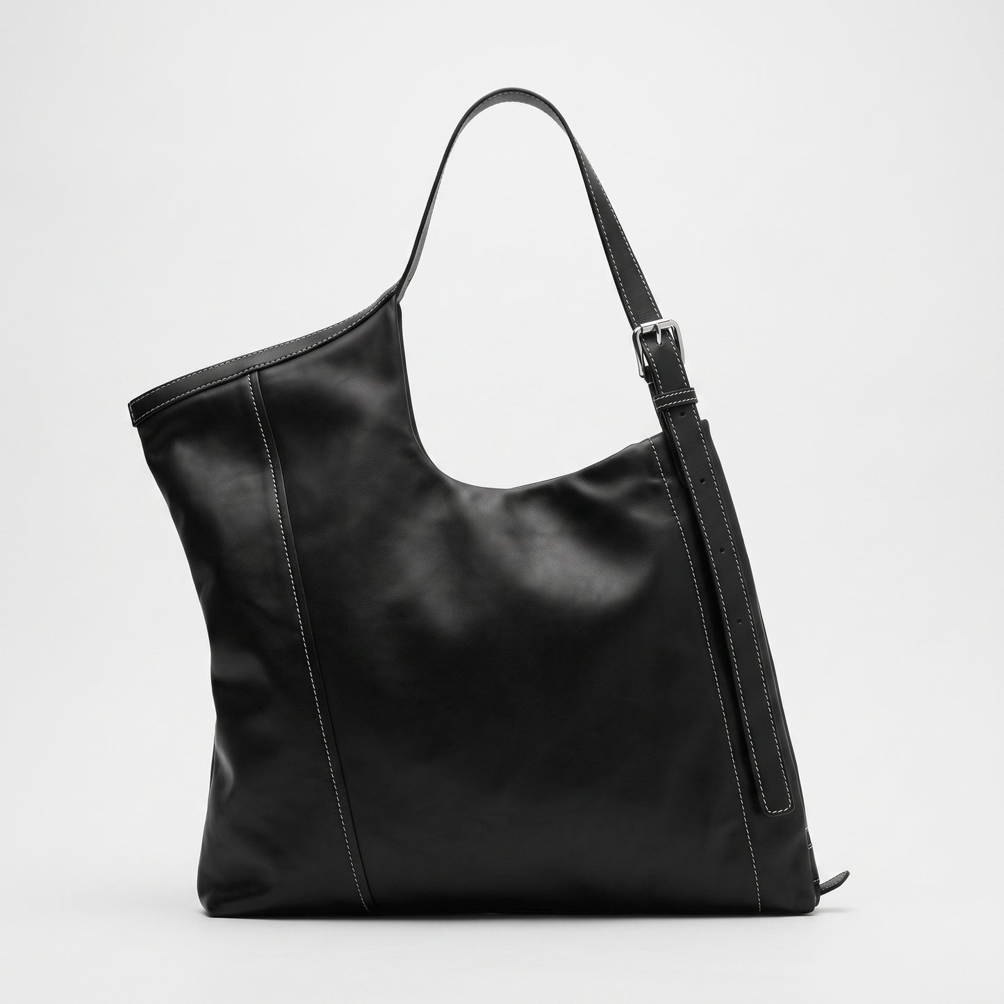 Asymmetrical Leather Shoulder Bag