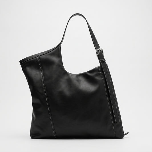 Asymmetrical Leather Shoulder Bag