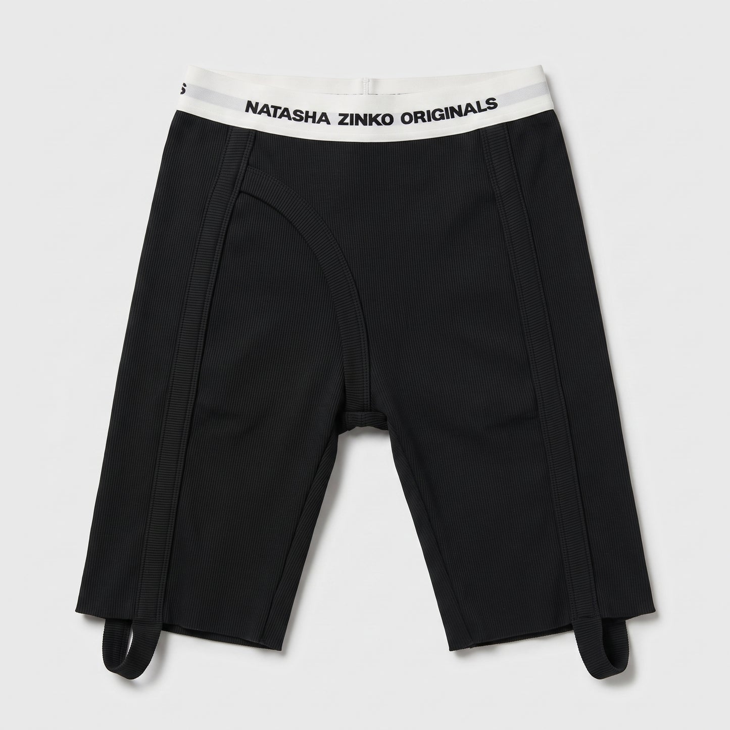 Ribbed Logo Waist Biker Shorts