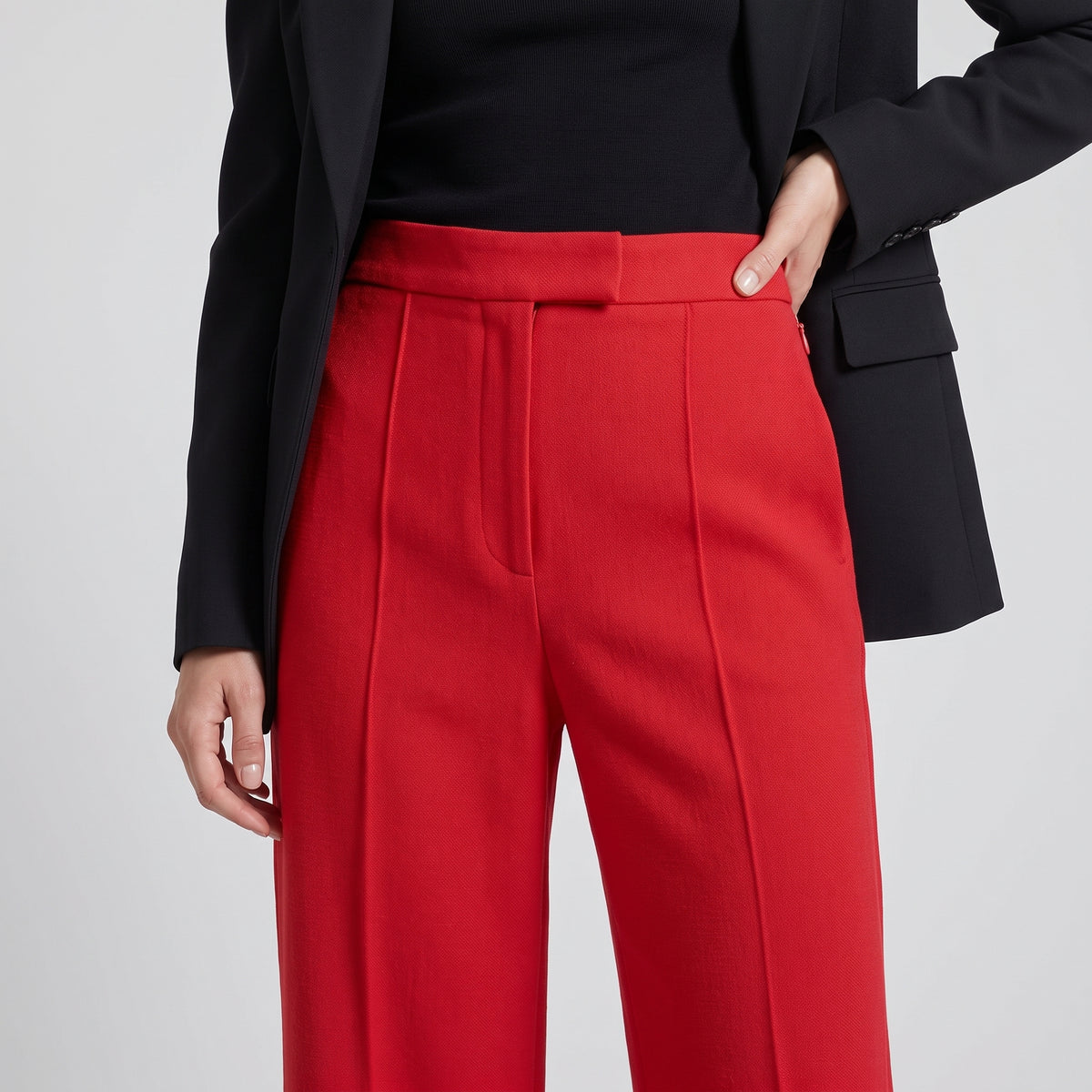 Tailored High-Rise Crimson Trousers