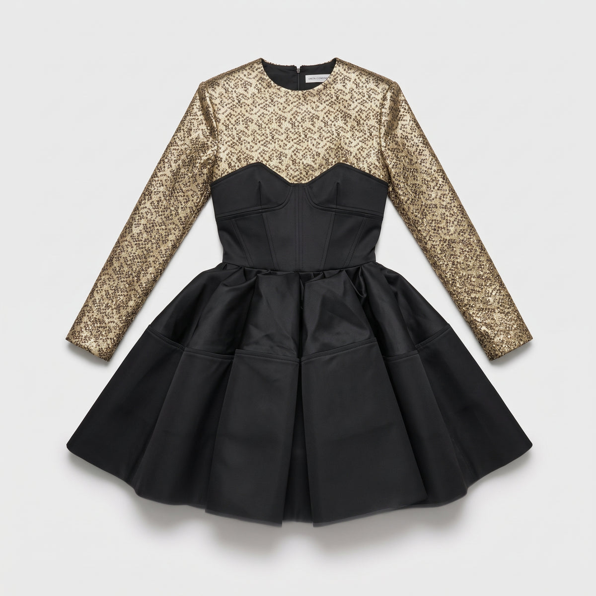Metallic Sequin Corset Mini Dress