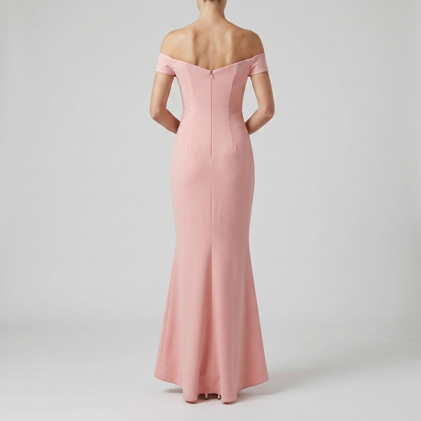 Off-The-Shoulder Crepe Mermaid Gown