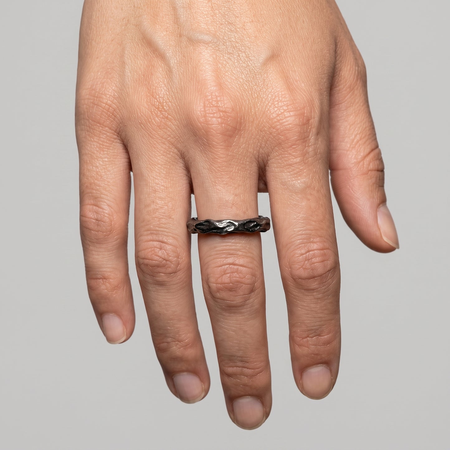 Textured Oxidized Silver Ring