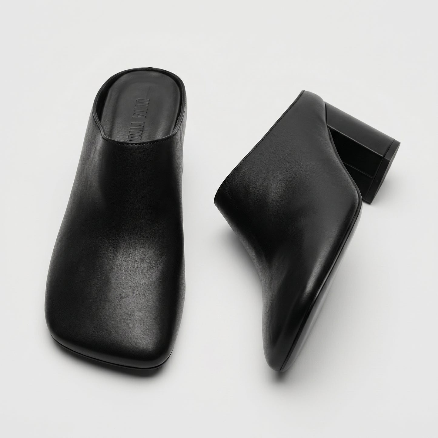 Sculptural Leather Block Mule
