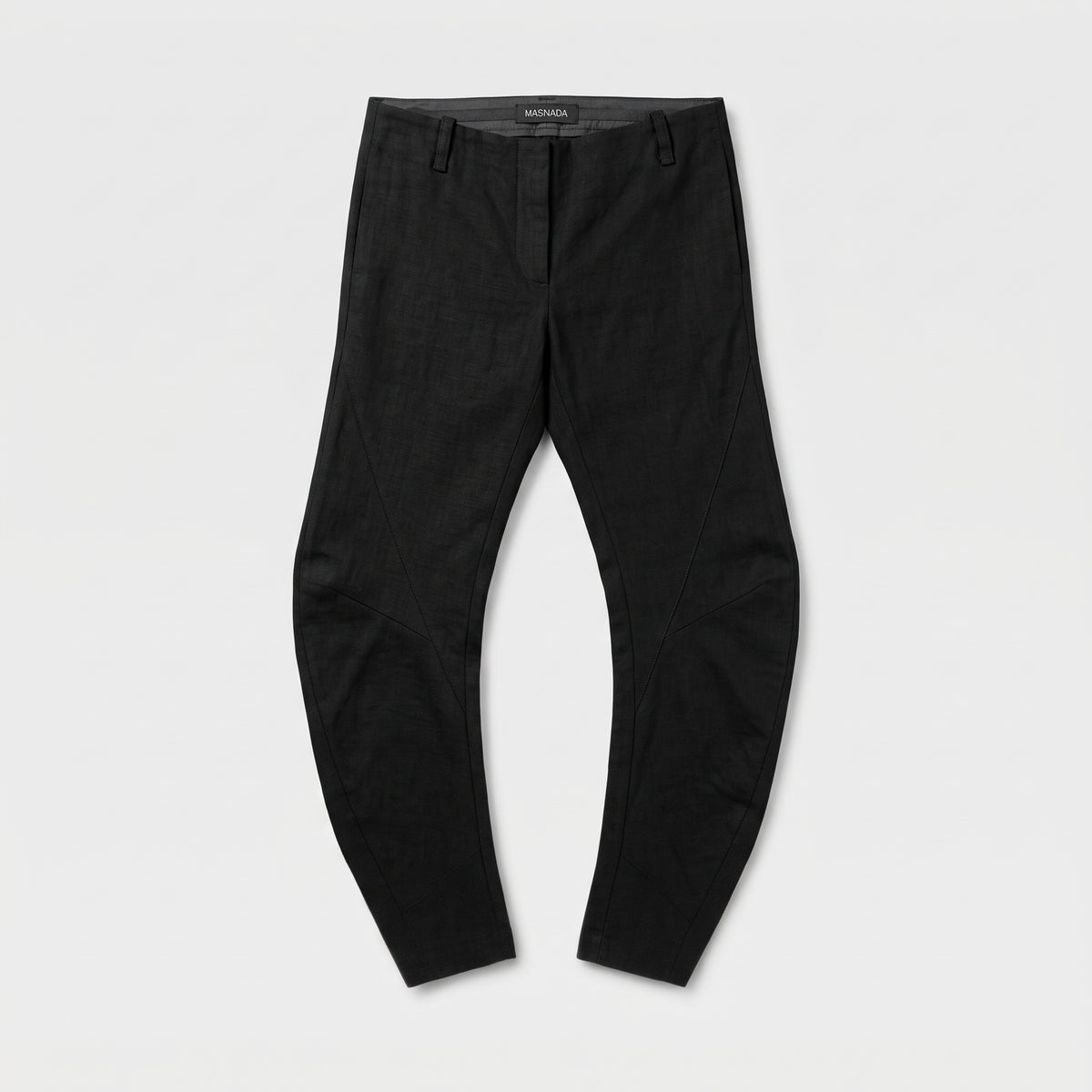 Architectural Black Curved Trousers