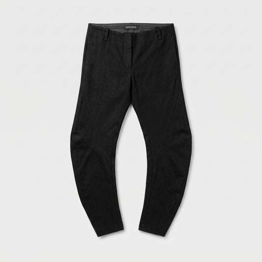 Architectural Black Curved Trousers