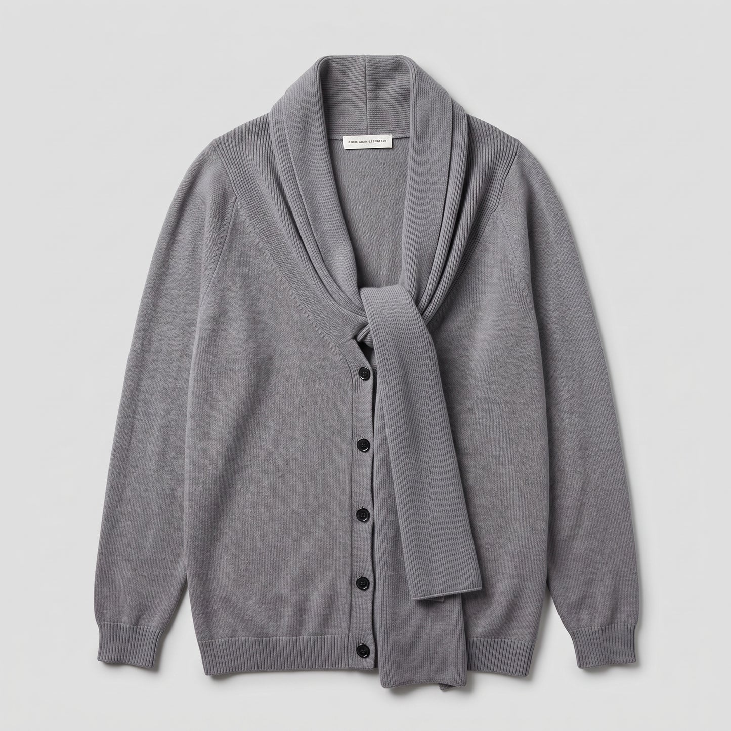 Grey Shawl Collar Cardigan