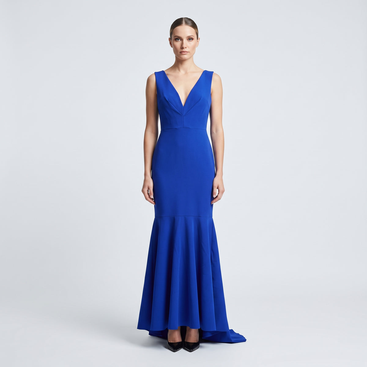 Sleeveless Royal Blue Mermaid Gown