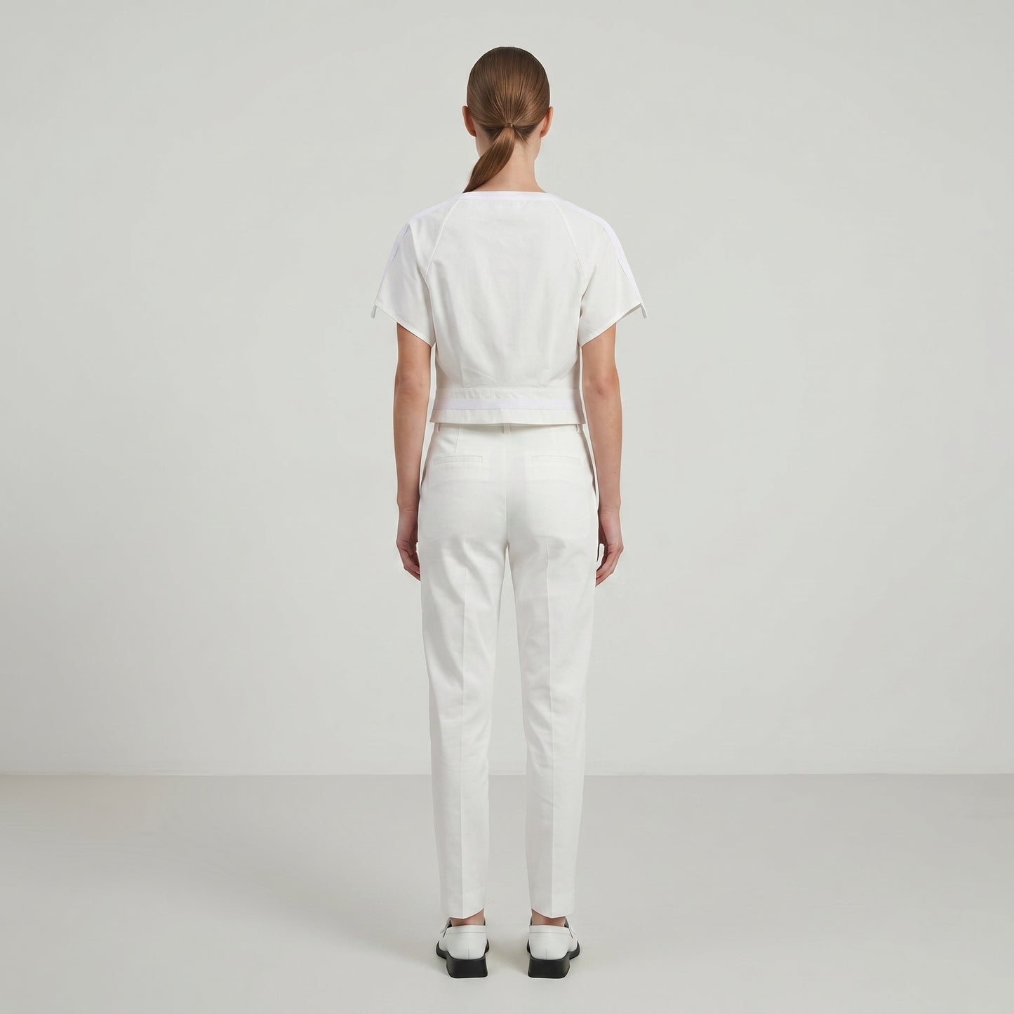 Minimalist White Buttoned Cropped Top