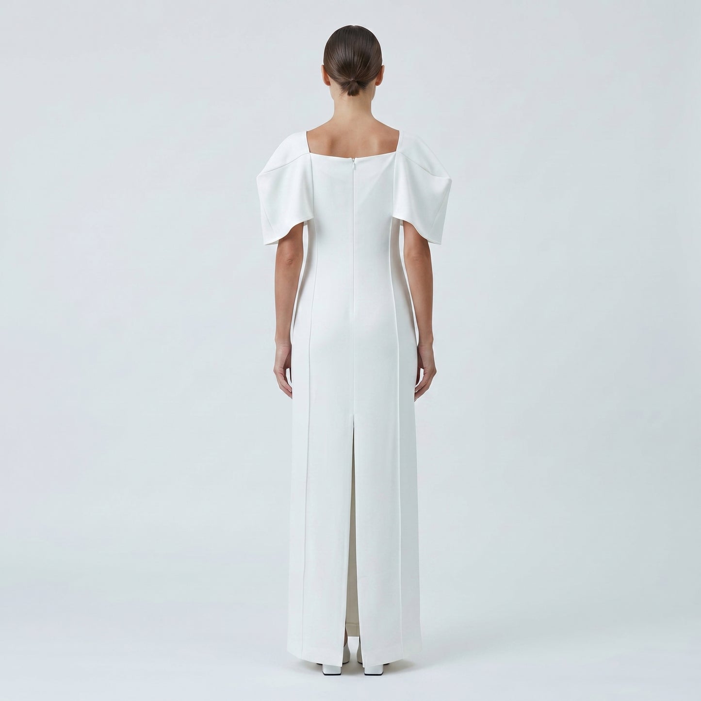 Structured Cape Sleeve Midi Dress