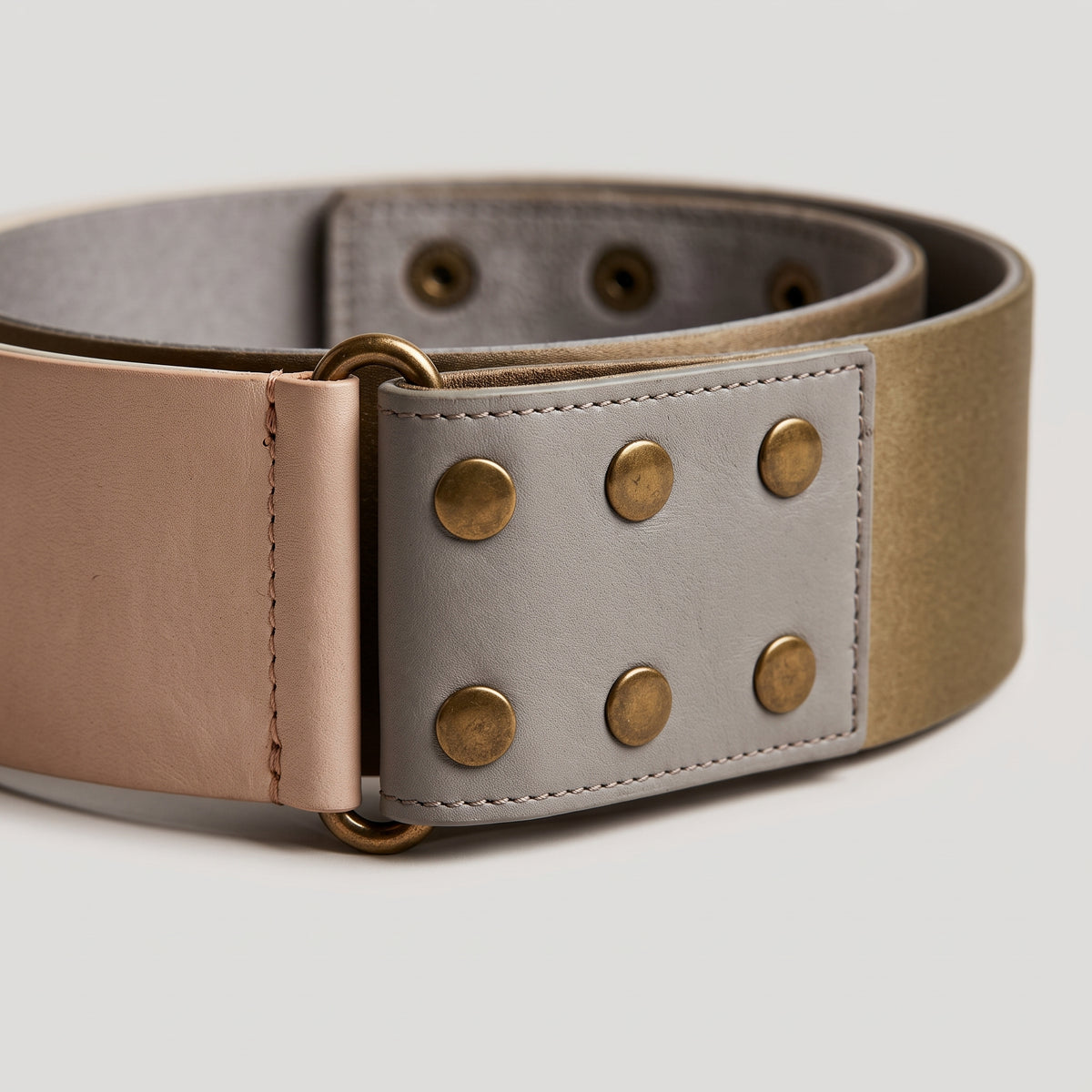 Tricolor Wide Leather Belt