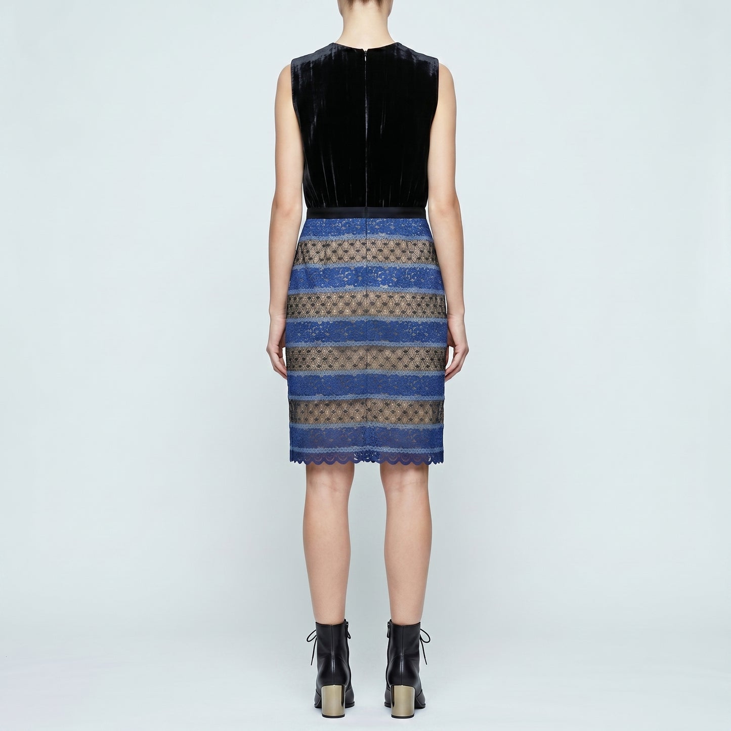 Velvet and Lace Sheath Dress