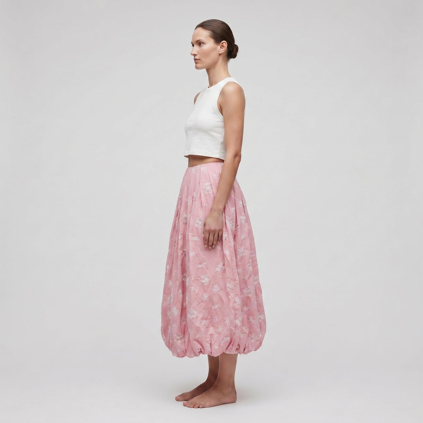 Floral Embroidered Bubble Skirt