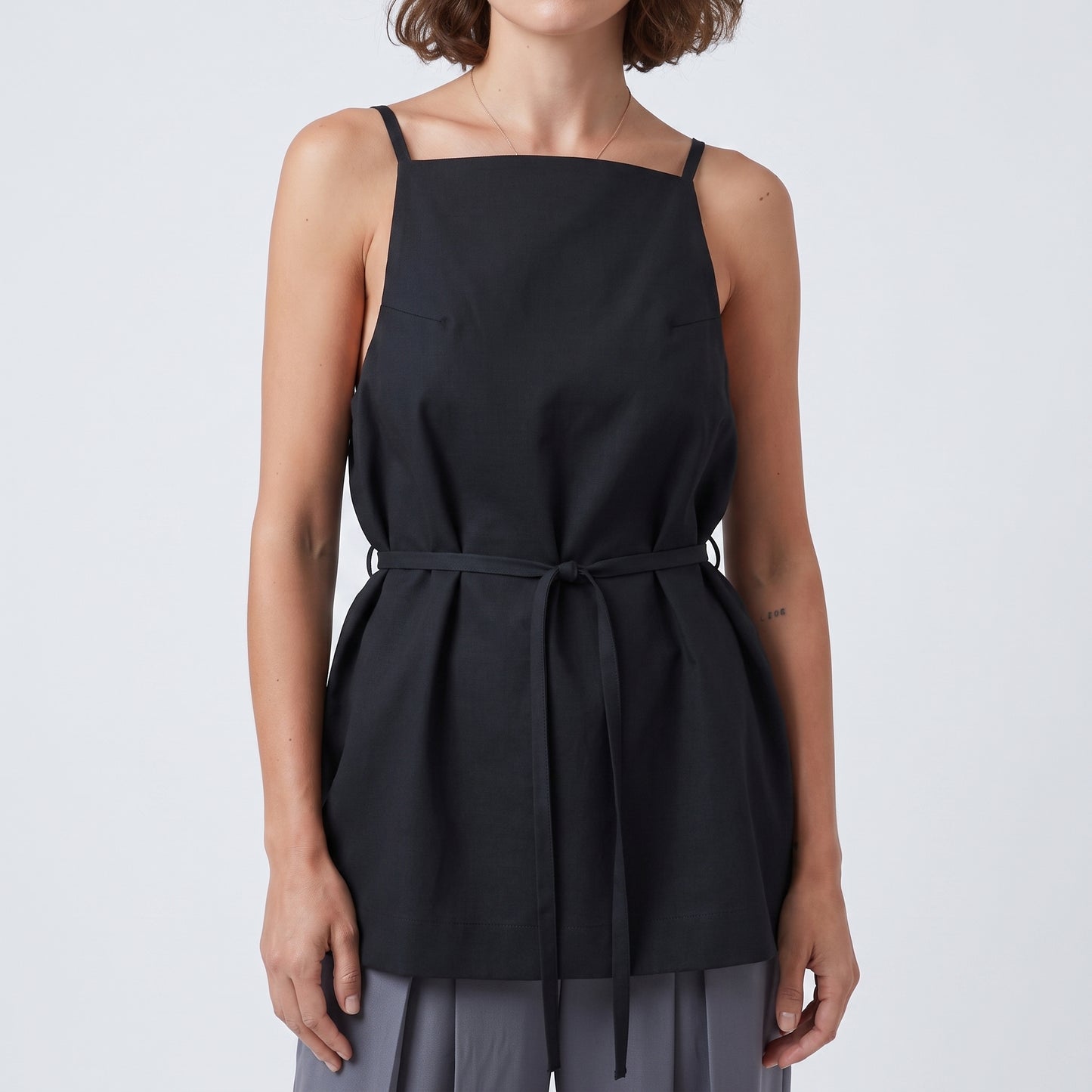 Minimalist Square Neck Peplum Top