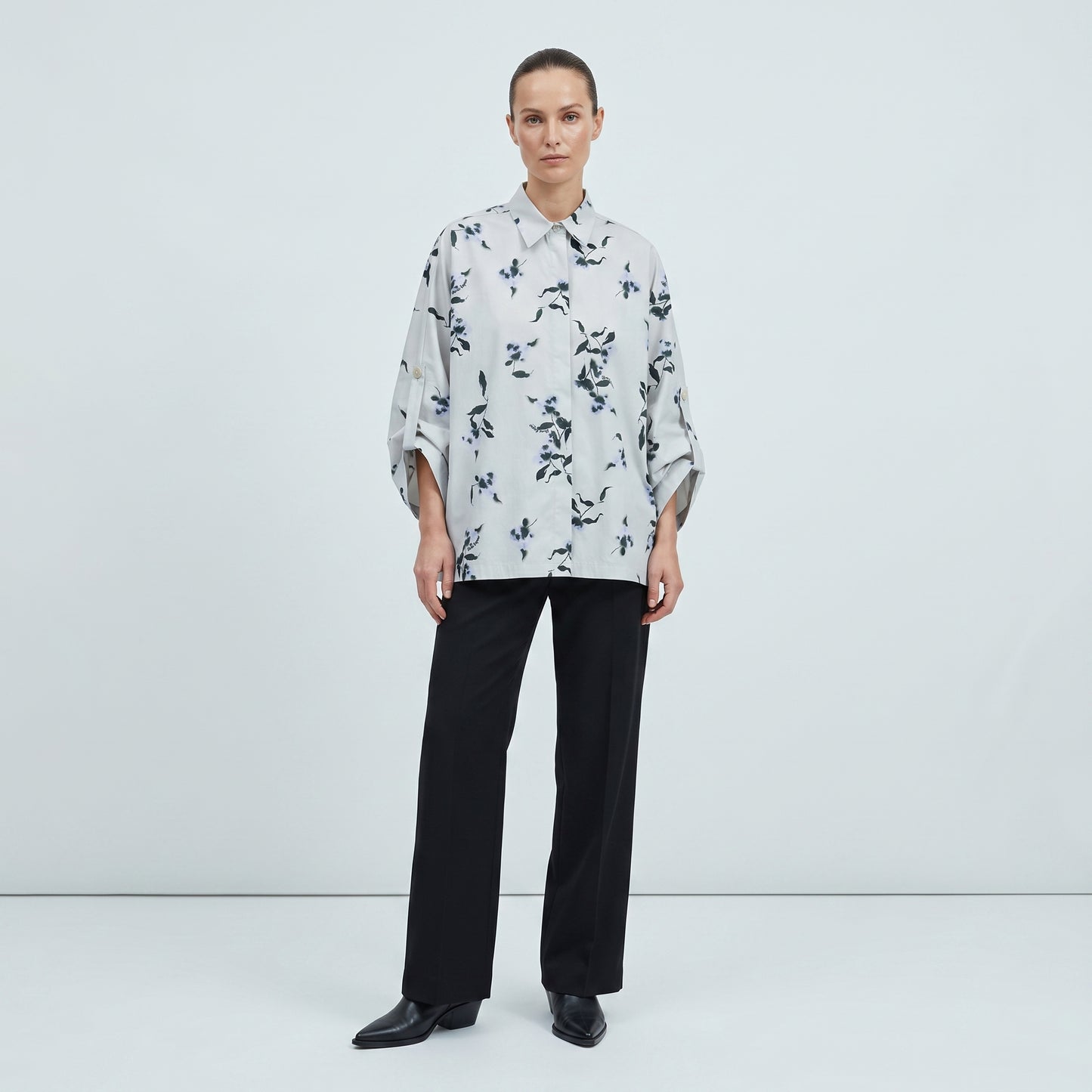 Floral Print Relaxed Oversized Shirt