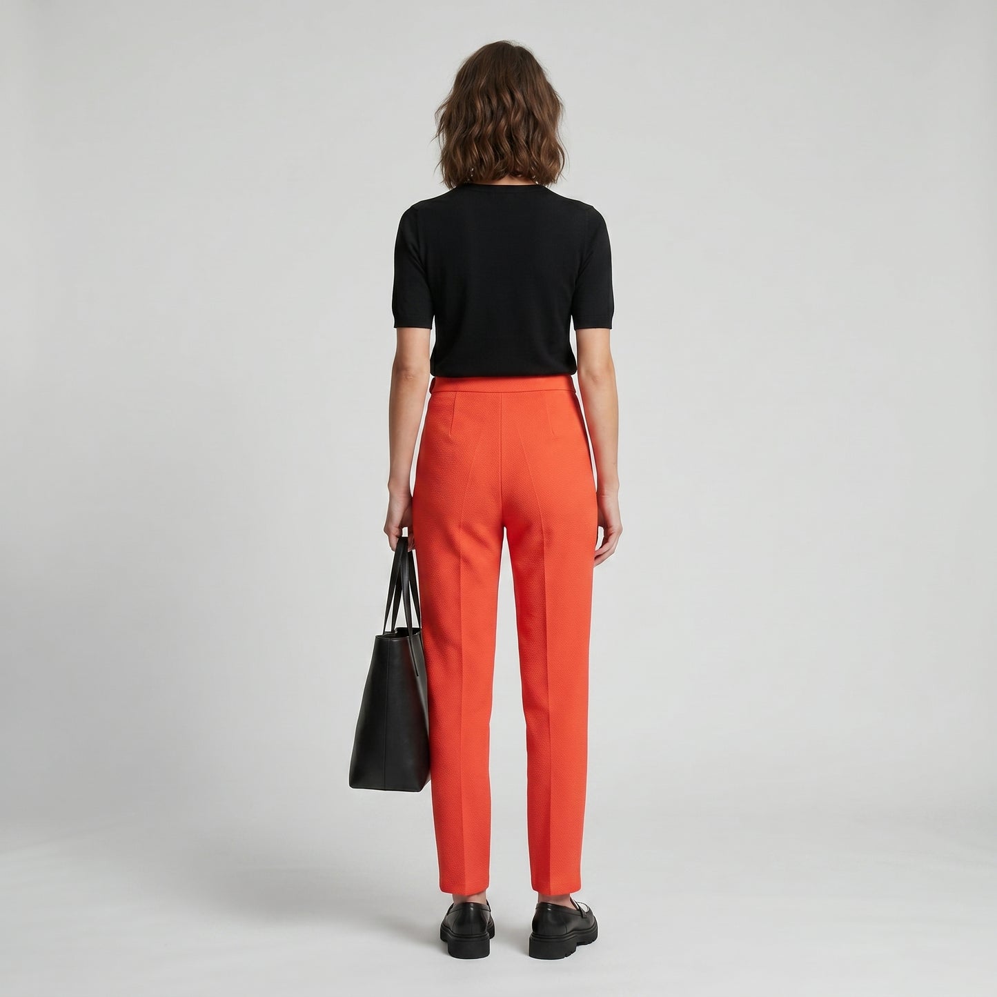 Tailored Textured Coral Trousers