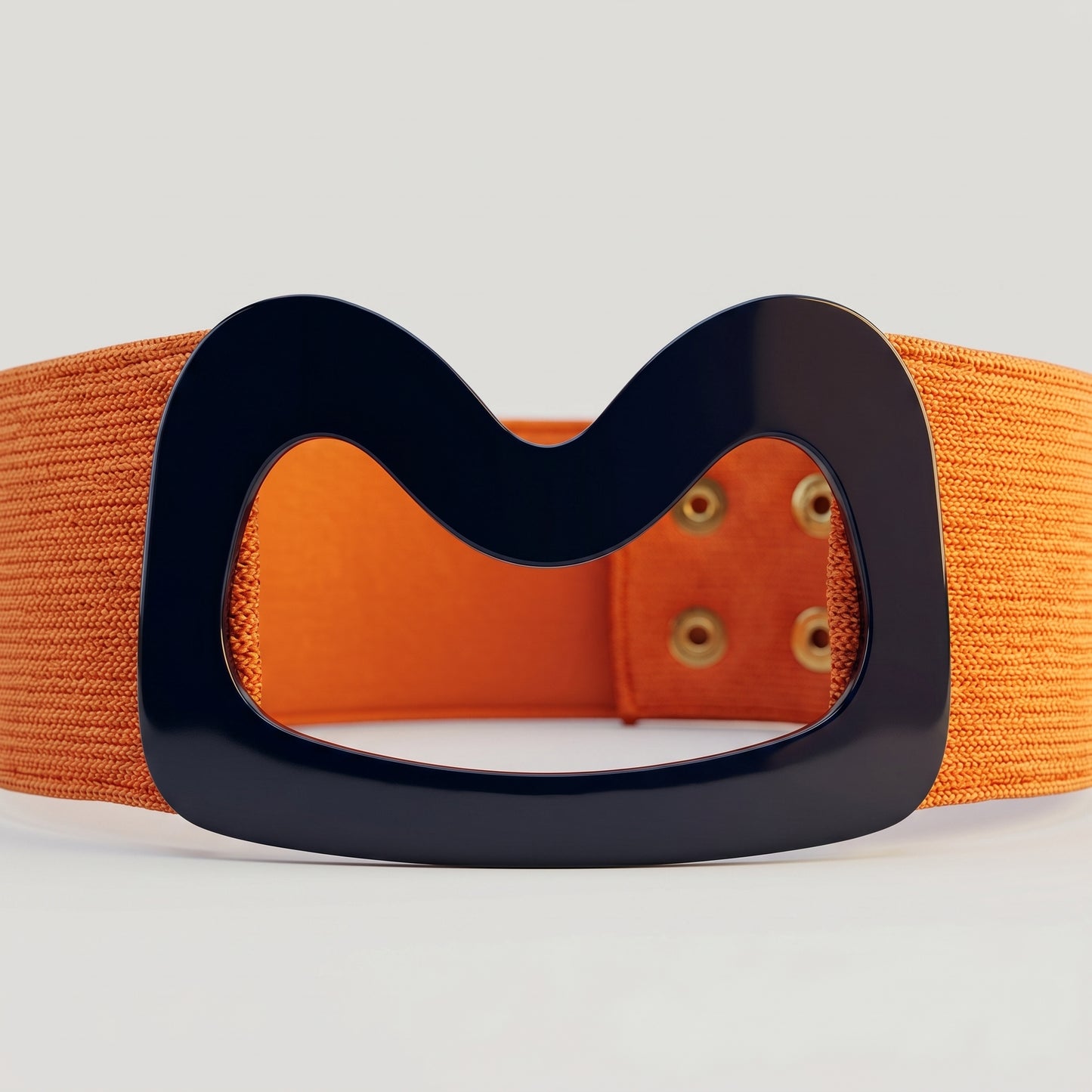 Sculptural Buckle Elastic Belt