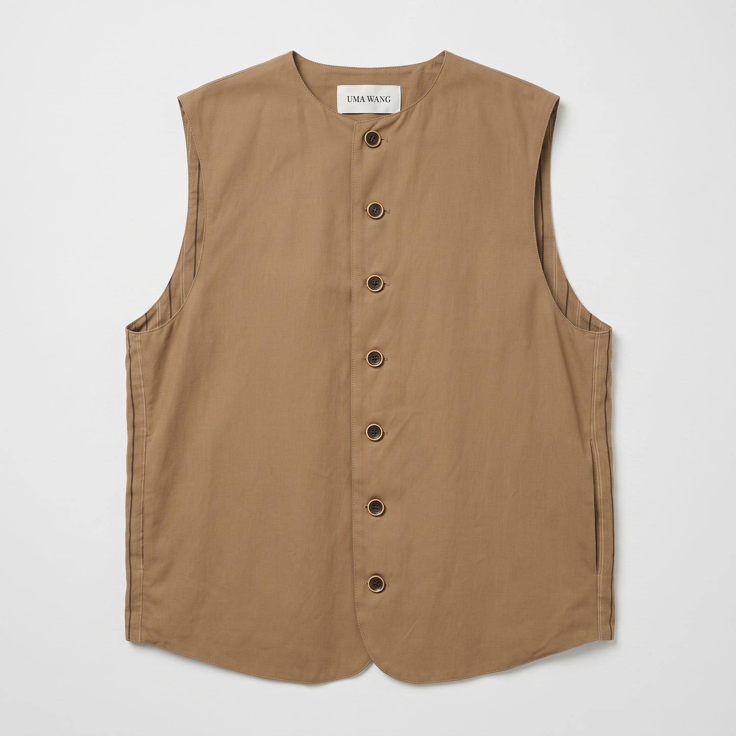 Tailored Button-Front Cotton Vest