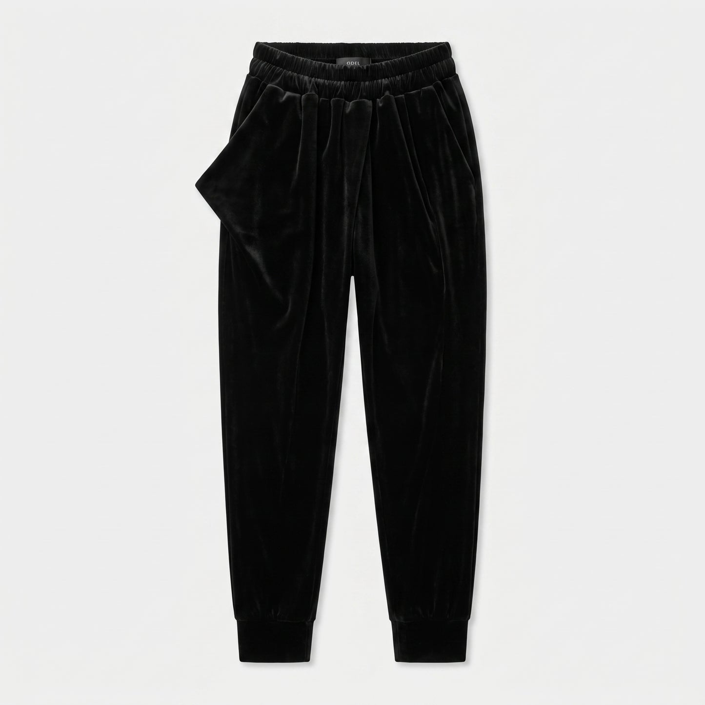 Velvet Draped Waist Joggers