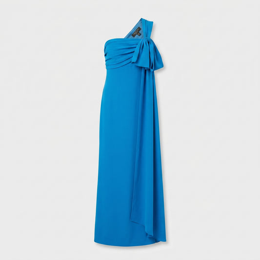 One-Shoulder Bow Detail Gown