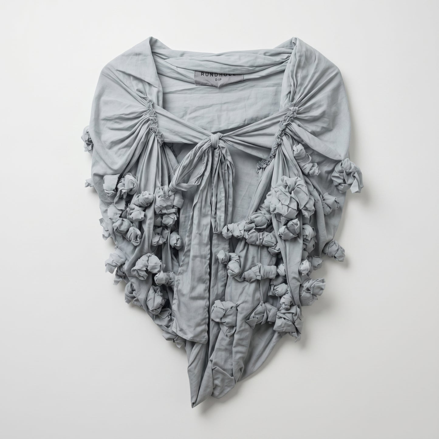 Textured Ruffle Tie Shrug