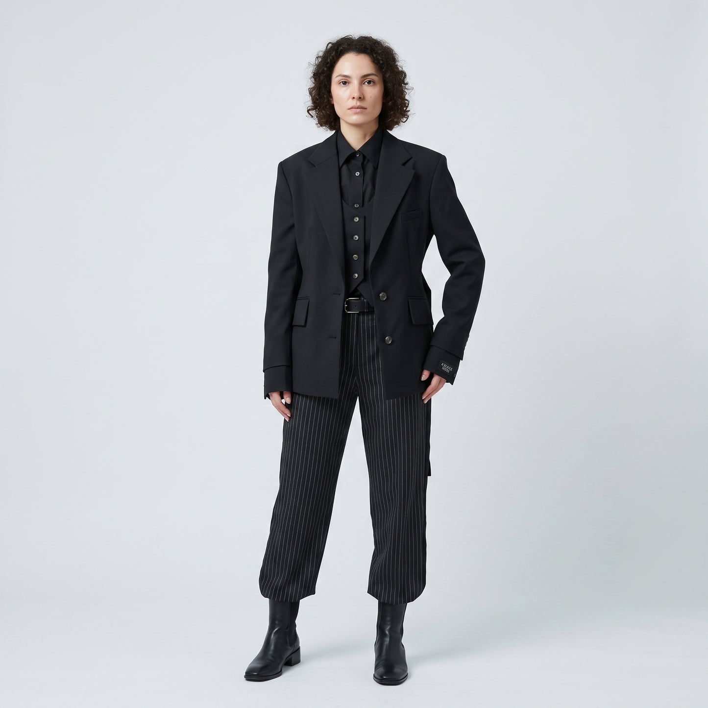 Tailored Layered Black Blazer