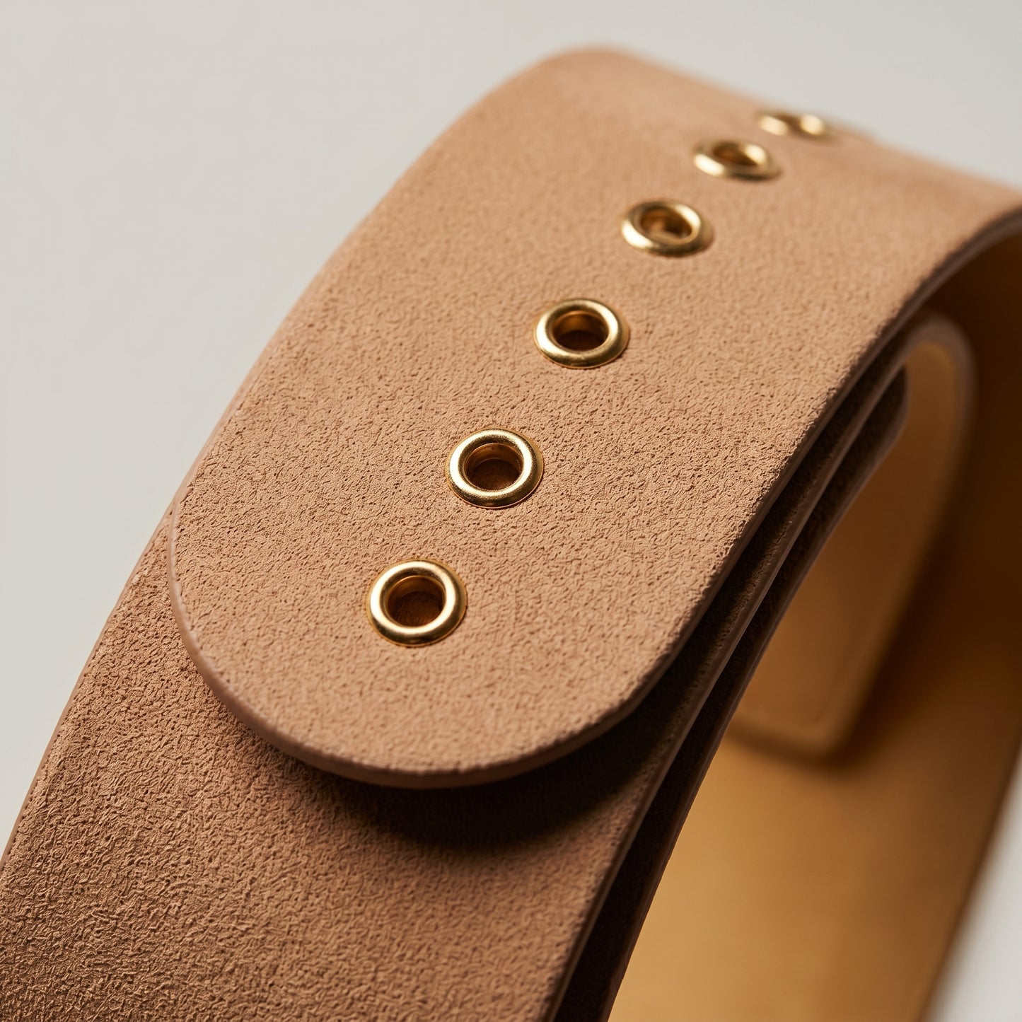 Wide Leather Grommet Belt