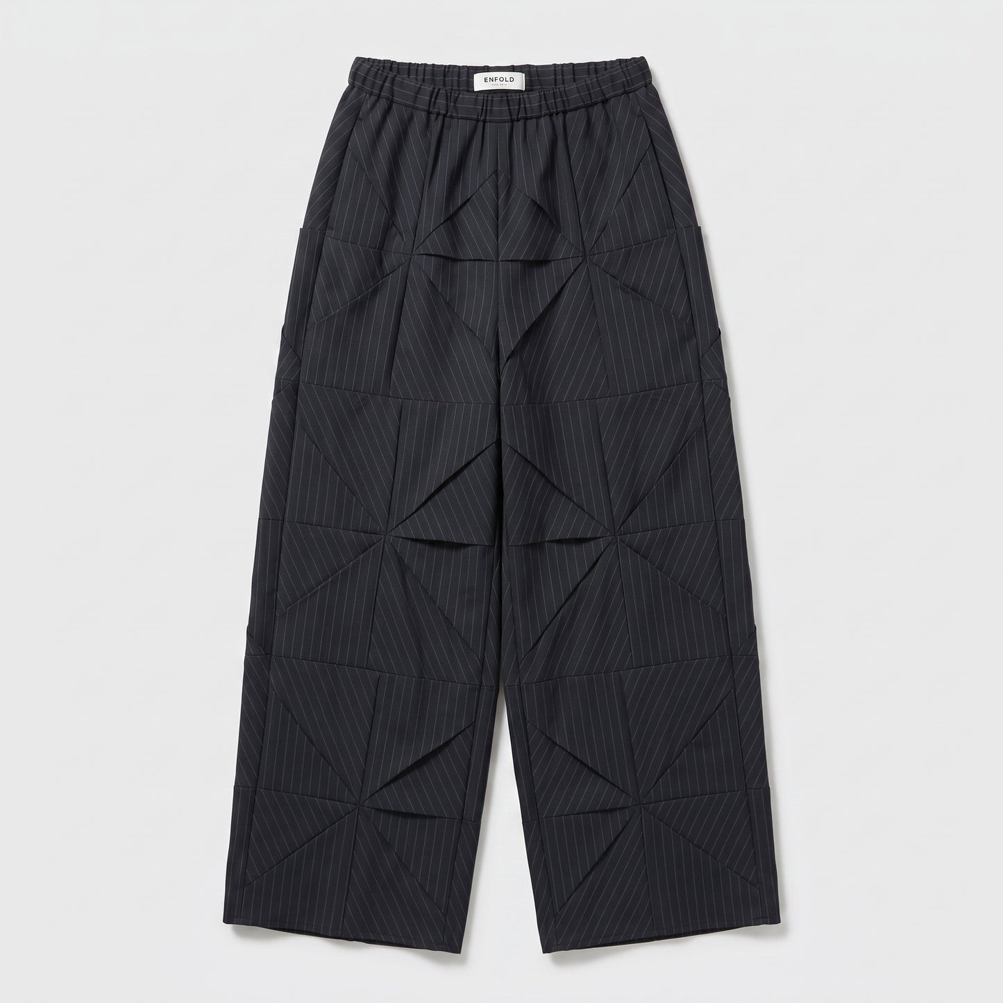 Architectural Pinstriped Wide Leg Trousers