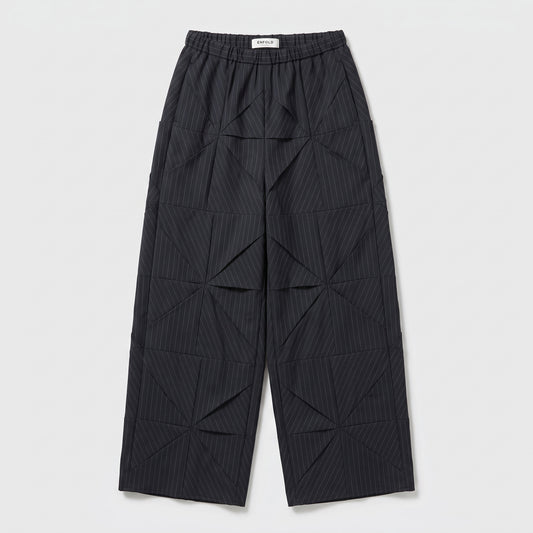 Architectural Pinstriped Wide Leg Trousers