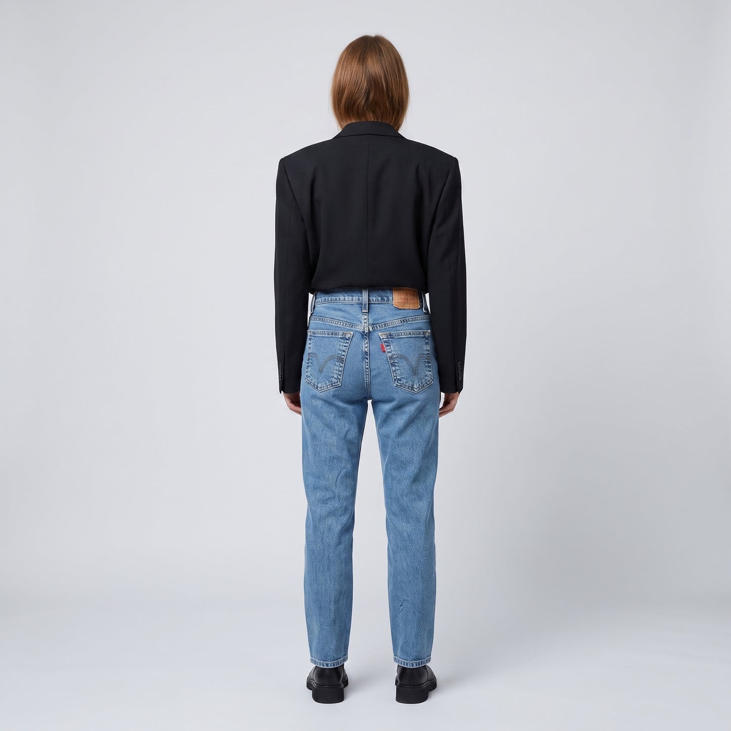 Graphic Patchwork Straight Leg Jeans
