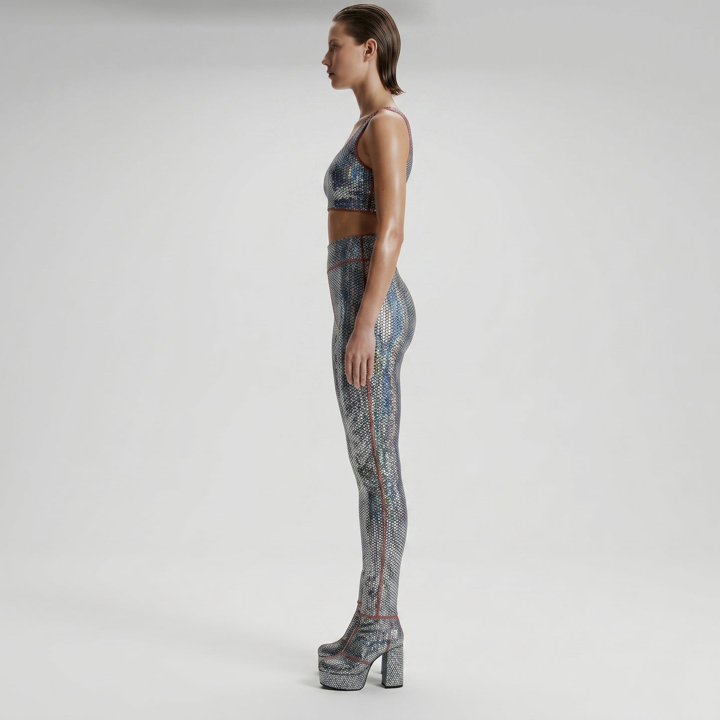 Iridescent Sequin High-Rise Leggings