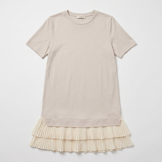 Pleated Hem Cotton Tee Dress