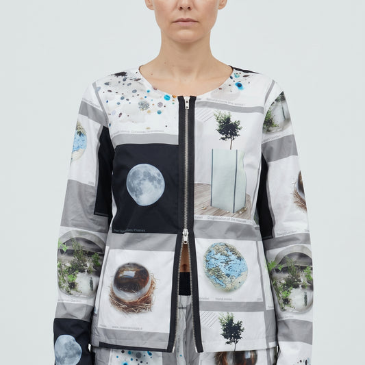 Artistic Graphic Zip-Up Jacket