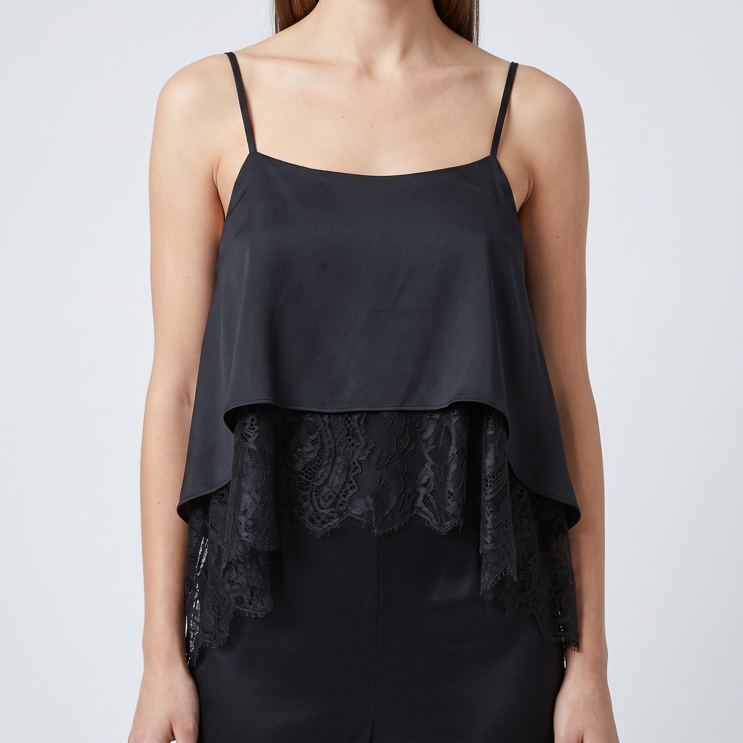 Lace Tiered Spaghetti Strap Jumpsuit