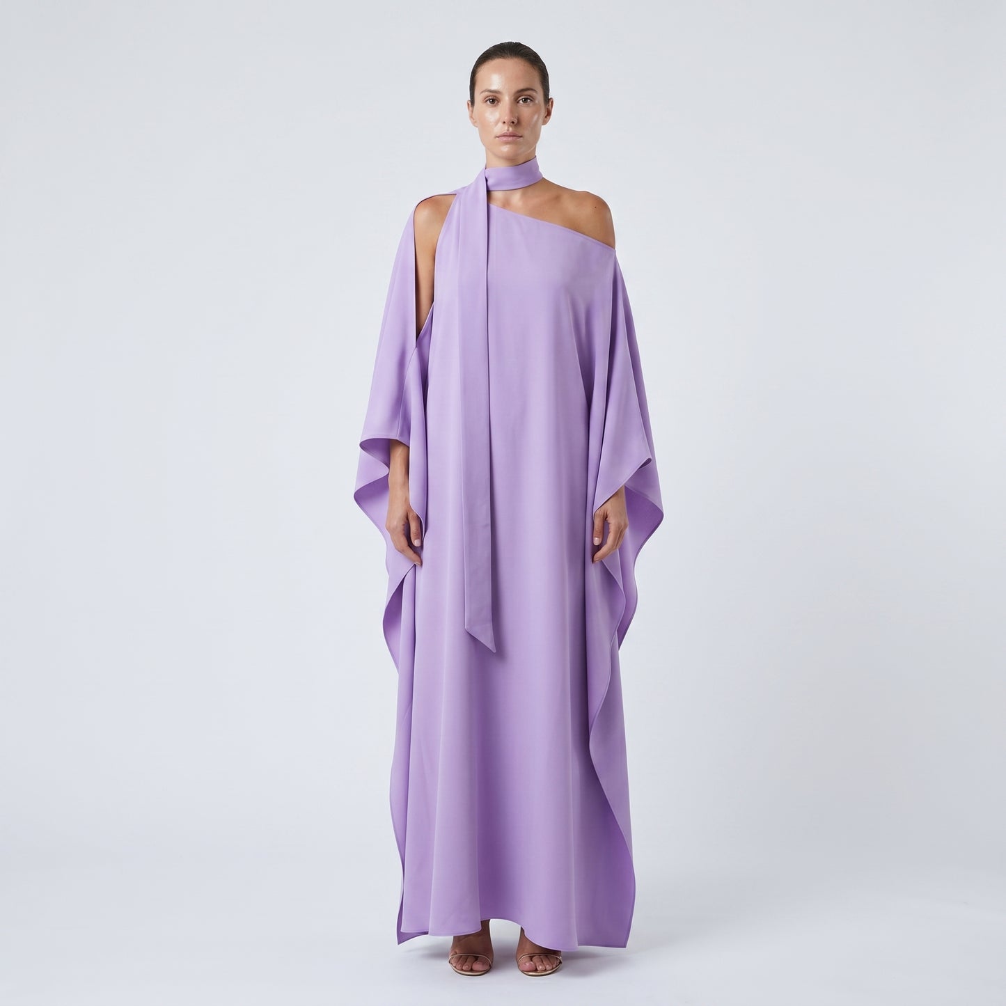 Asymmetric Draped Kaftan Dress