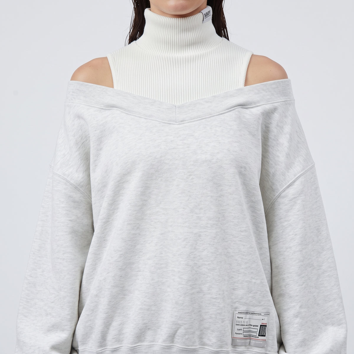 Layered Mock Neck Sweatshirt