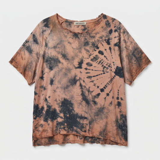 Distressed Tie-Dye Cotton Tee