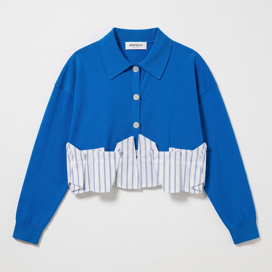 Contrast Hem Polo Cardigan